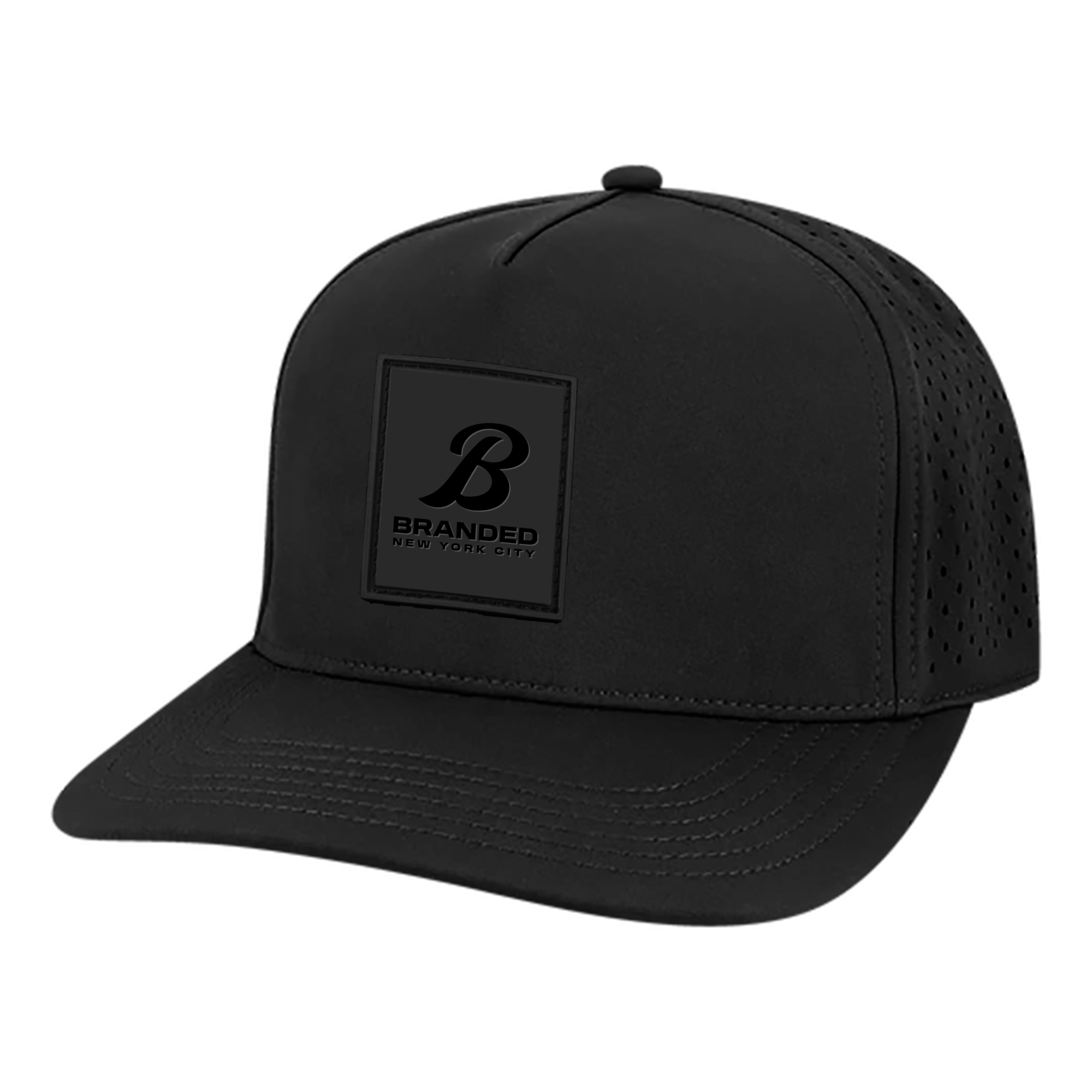 New York City Branded B Cut Above Black on Black Hat
