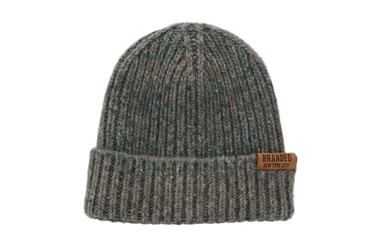 Branded Leather Tag Lighthouse Cuff Beanie