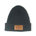 Branded Leather Patch Beanie