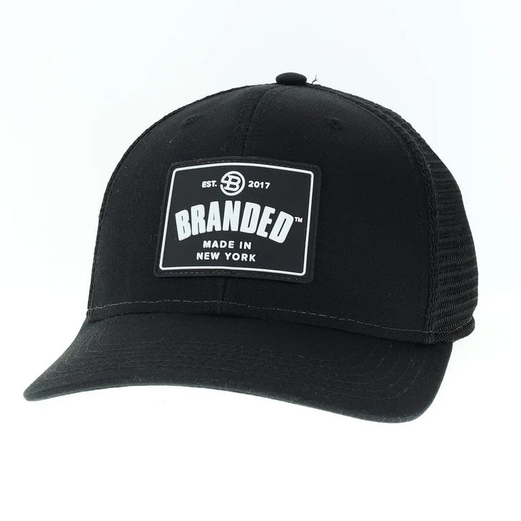 Branded Est. 2017 Rubber Patch Trucker Hat - Black