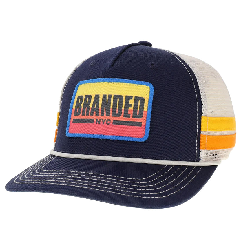 Branded NYC Trucker Hat - Navy/Orange