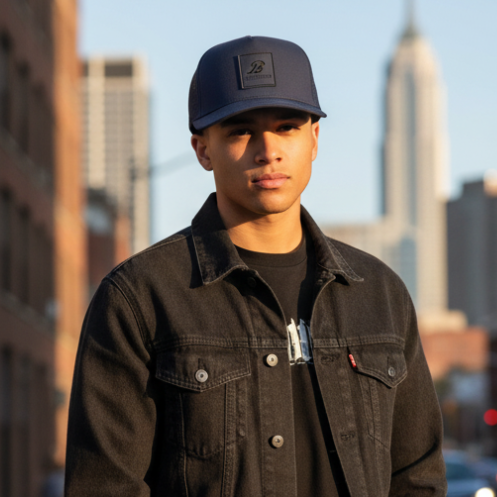 Urban lifestyle with navy hat